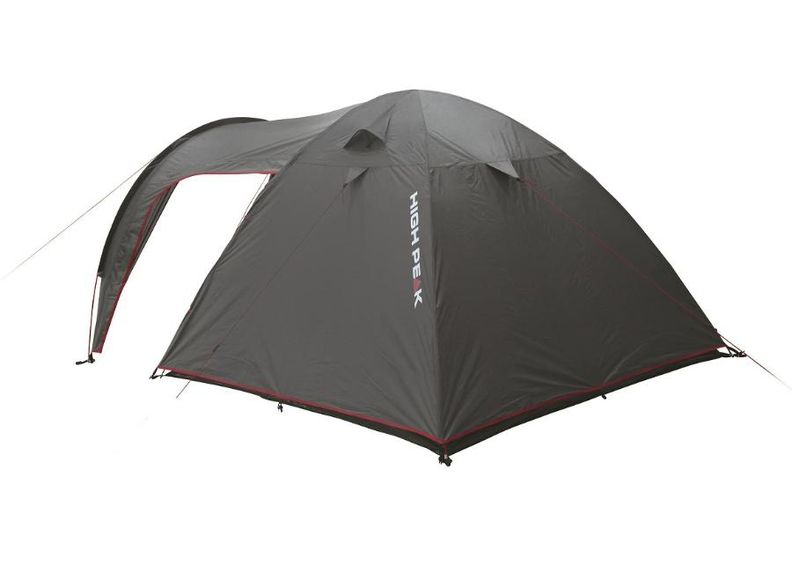 Teltta Kira 4 tummanharmaa / punainen High Peak kuvasuurennos