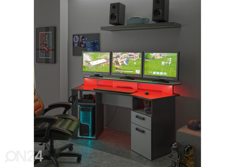 Tietokonepöytä Invaders + LED kuvasuurennos