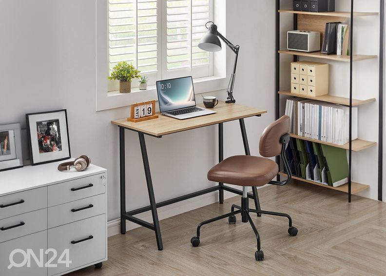 Tietokonepöytä, Sonoma tammi/musta kuvasuurennos