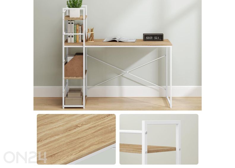 Tietokonpöytä hyllyllä kuvasuurennos