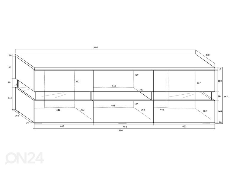 TV-taso 140 cm kuvasuurennos