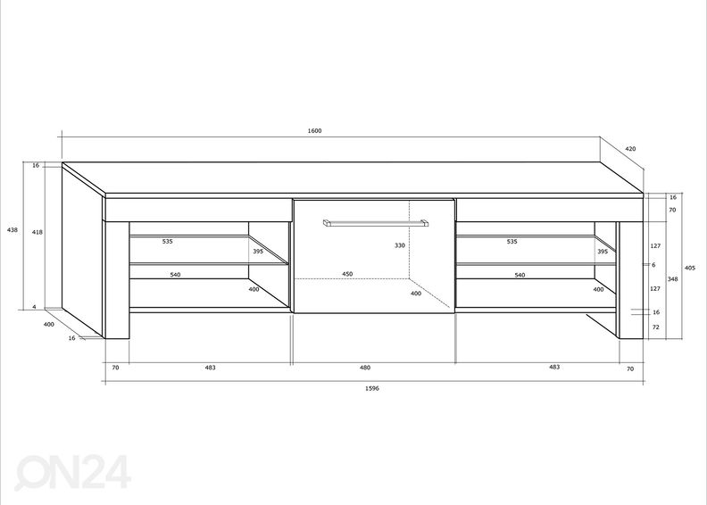TV-taso 160 cm kuvasuurennos