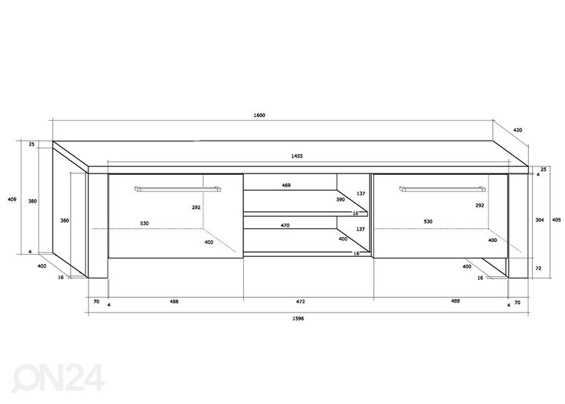 TV-taso 160 cm kuvasuurennos