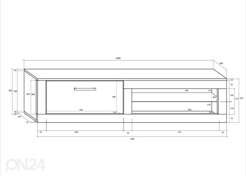 TV-taso 160cm kuvasuurennos