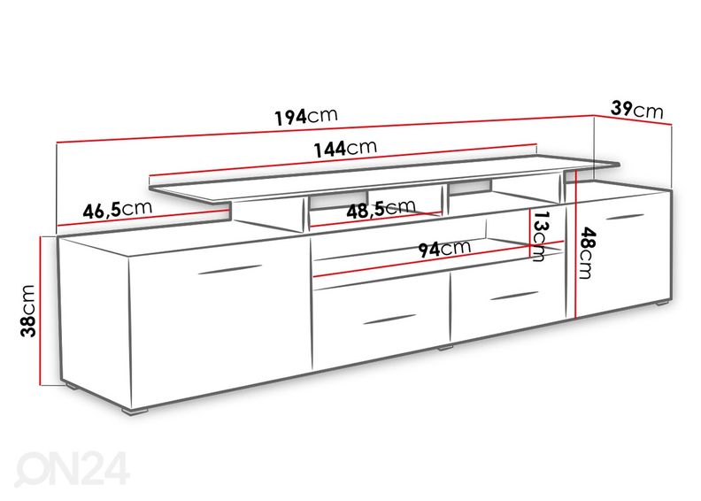 TV-taso 194 cm kuvasuurennos