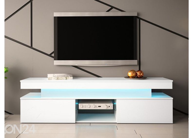 TV-taso Glossa 190 cm + LED kuvasuurennos