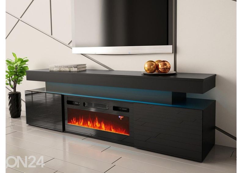 TV-taso Glossa 190 cm + sähkötakka + LED kuvasuurennos