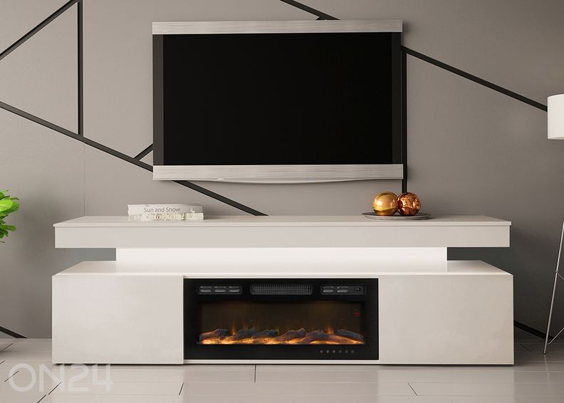 TV-taso Glossa 190 cm + sähkötakka + LED kuvasuurennos