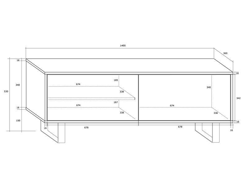 TV-taso Rossca 140 cm kuvasuurennos