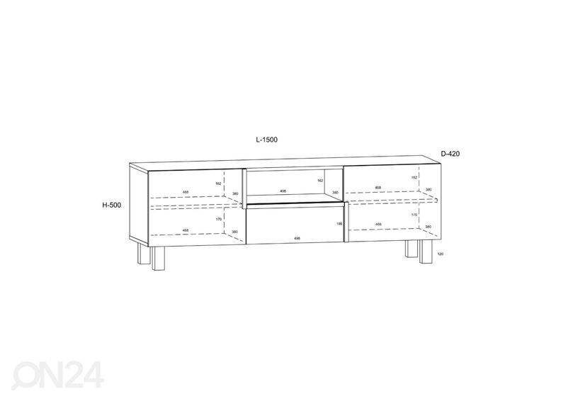TV-taso Youghal 150 cm kuvasuurennos