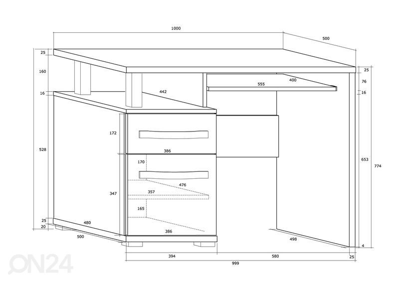 Työpöytä Cloghroe 100 cm kuvasuurennos