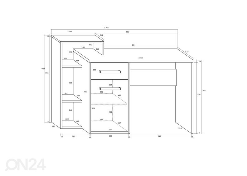 Työpöytä Macroom 127 cm kuvasuurennos