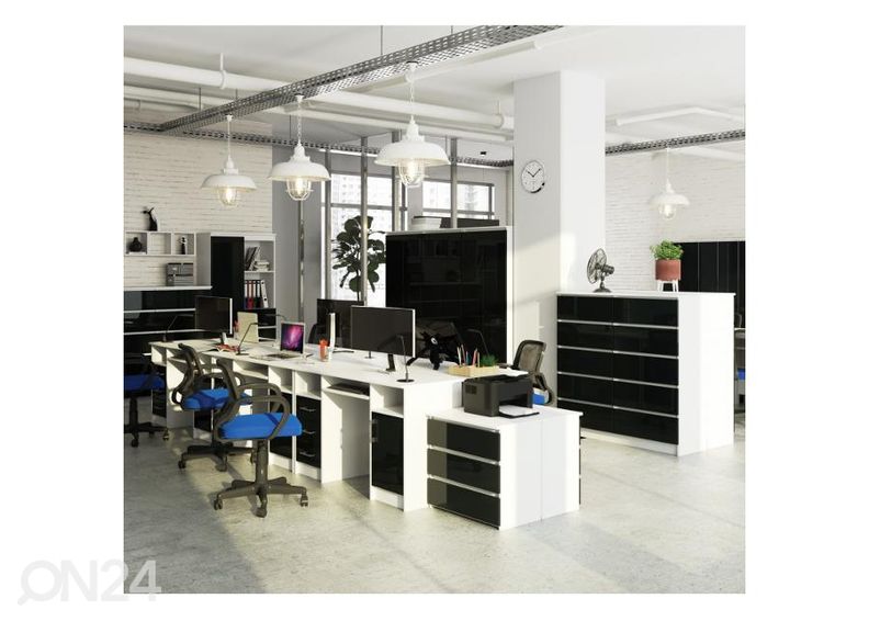 Työpöytä, valkoinen/ harmaa kuvasuurennos