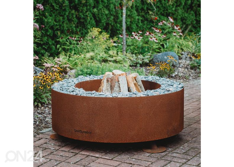 Ulkotulisija Cor-ten terästä GrillSymbol Luna kuvasuurennos