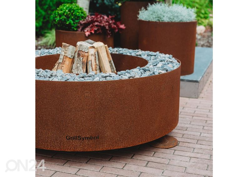 Ulkotulisija Cor-ten terästä GrillSymbol Luna kuvasuurennos