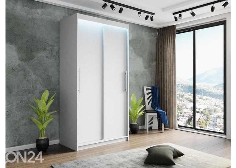 Vaatekaappi 100 cm + LED kuvasuurennos
