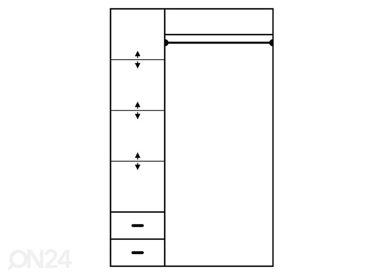 Vaatekaappi 120 cm kuvasuurennos