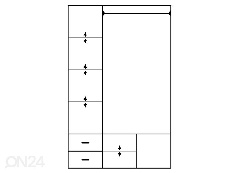 Vaatekaappi 120 cm kuvasuurennos
