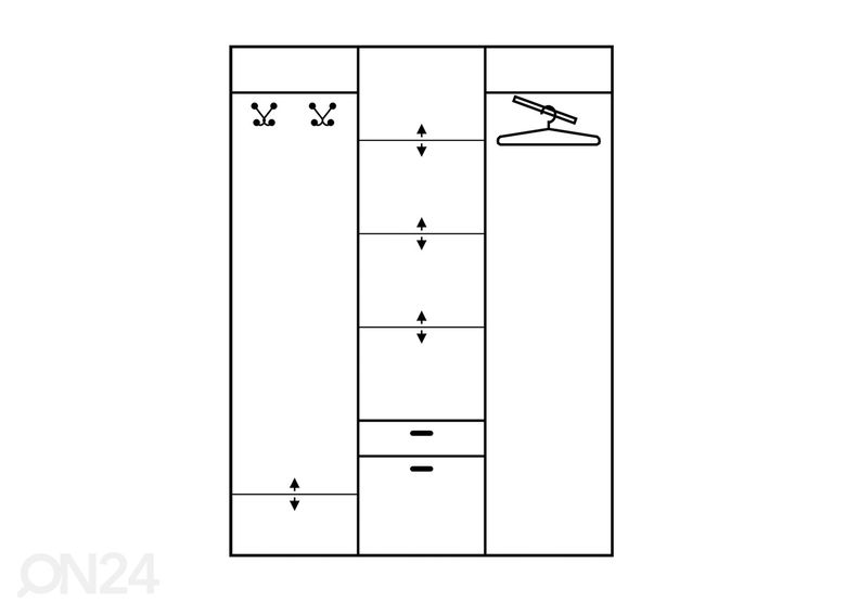Vaatekaappi 149 cm kuvasuurennos