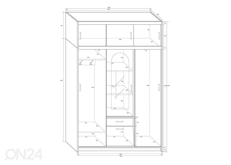 Vaatekaappi 149 cm kuvasuurennos