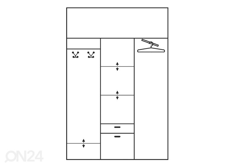 Vaatekaappi 149 cm kuvasuurennos