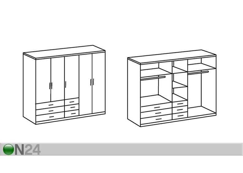 Vaatekaappi DANZIG raamilla kuvasuurennos