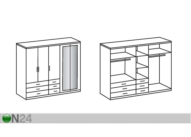 Vaatekaappi DANZIG raamilla kuvasuurennos