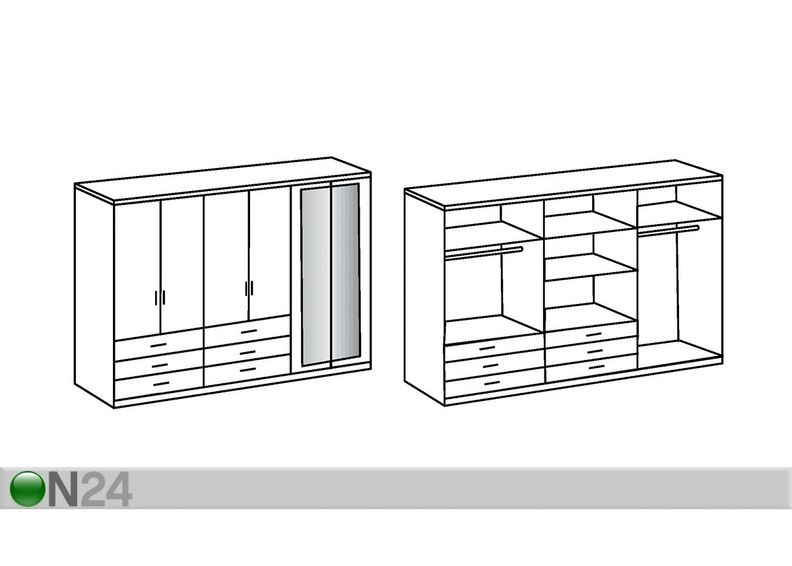 Vaatekaappi DANZIG raamilla kuvasuurennos
