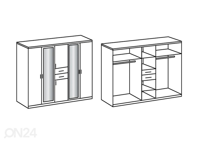 Vaatekaappi Diver 225 cm kuvasuurennos