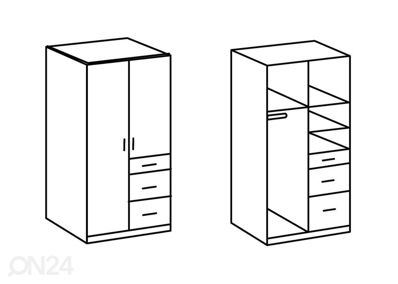 Vaatekaappi JOKER 90 cm kuvasuurennos