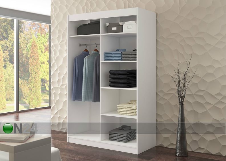 Vaatekaappi liukuovilla 120 cm kuvasuurennos