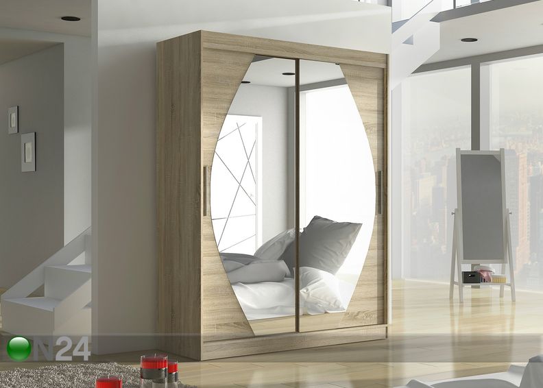 Vaatekaappi liukuovilla 150 cm kuvasuurennos