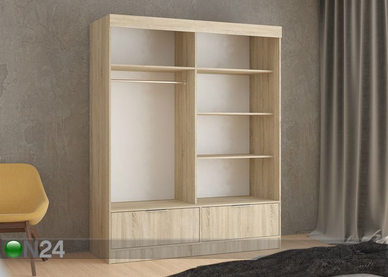 Vaatekaappi liukuovilla 180 cm kuvasuurennos