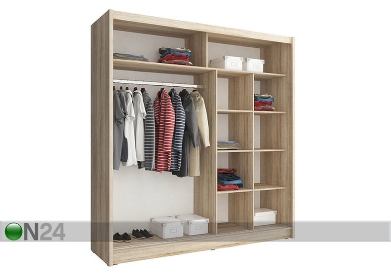 Vaatekaappi liukuovilla 200 cm kuvasuurennos