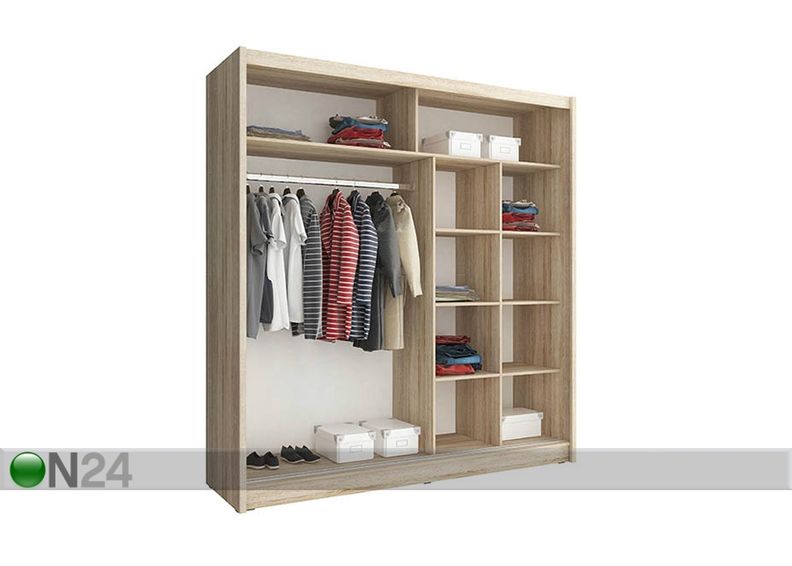 Vaatekaappi liukuovilla 200 cm kuvasuurennos