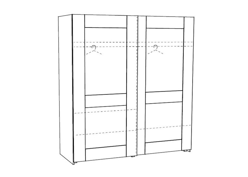 Vaatekaappi liukuovilla 200 cm kuvasuurennos