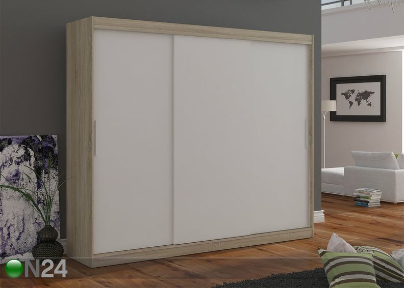 Vaatekaappi liukuovilla 250 cm kuvasuurennos