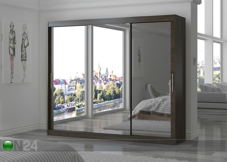 Vaatekaappi liukuovilla 250 cm kuvasuurennos