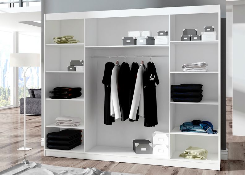 Vaatekaappi liukuovilla 250 cm kuvasuurennos