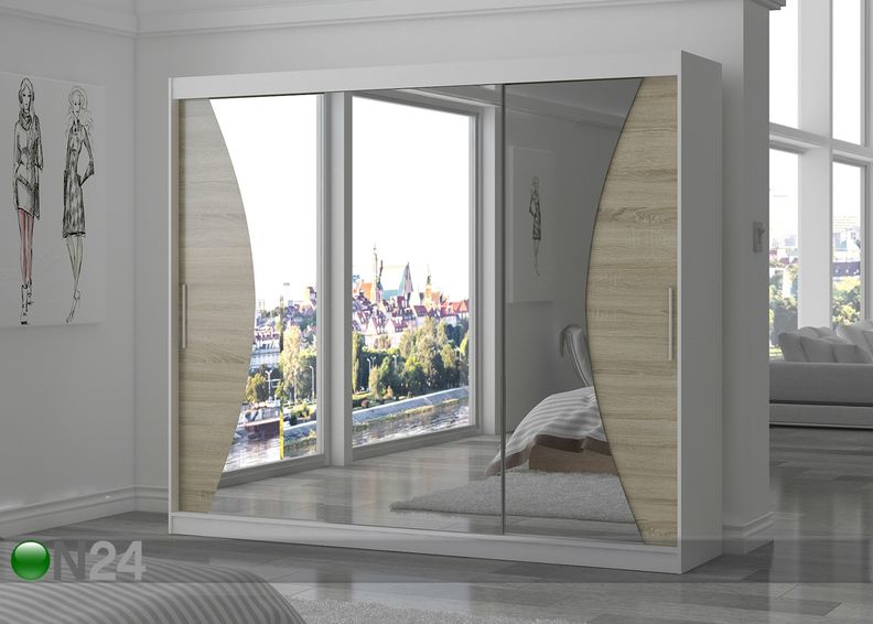 Vaatekaappi liukuovilla 250 cm kuvasuurennos