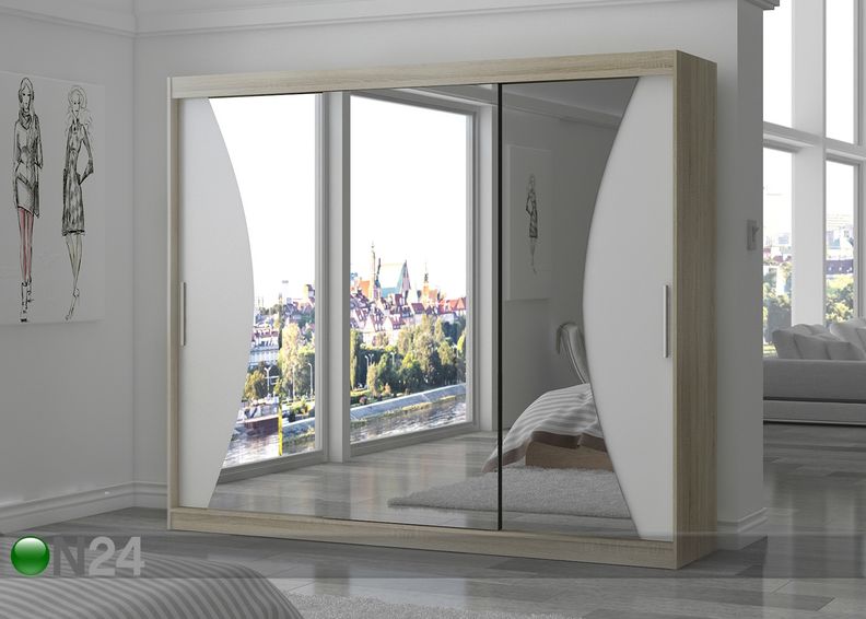 Vaatekaappi liukuovilla 250 cm kuvasuurennos