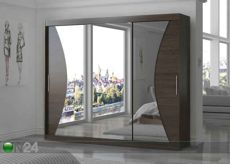 Vaatekaappi liukuovilla 250 cm kuvasuurennos