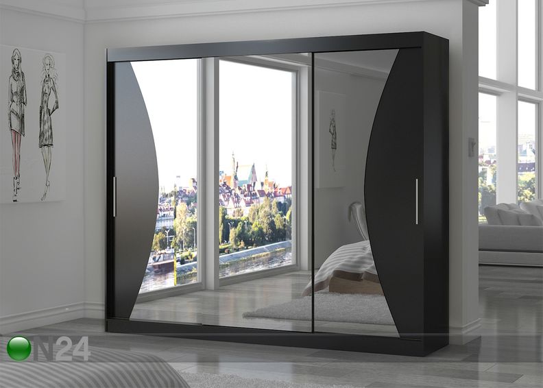 Vaatekaappi liukuovilla 250 cm kuvasuurennos