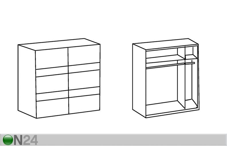 Vaatekaappi liukuovilla CHESS GLAS kuvasuurennos