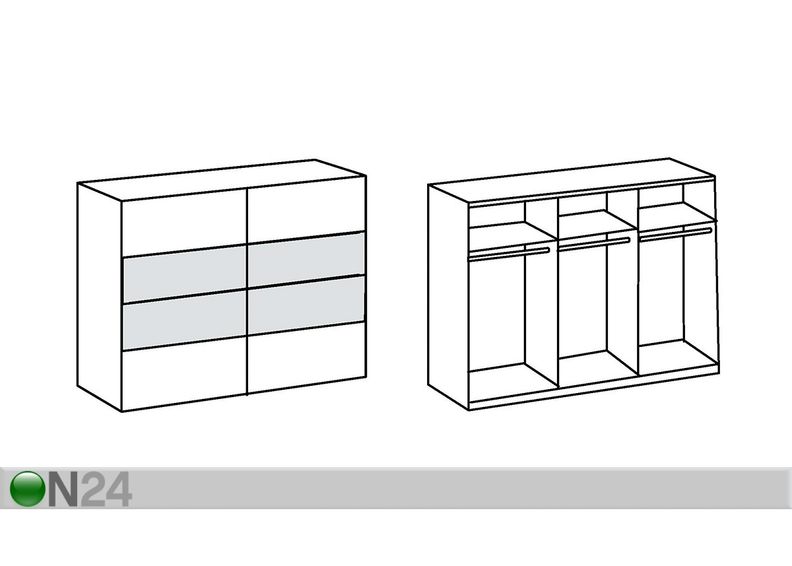 Vaatekaappi liukuovilla ELLA 270 cm kuvasuurennos