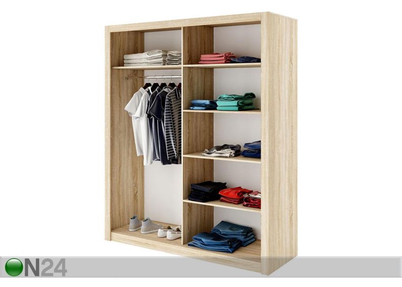 Vaatekaappi liukuovilla Idea 180cm kuvasuurennos