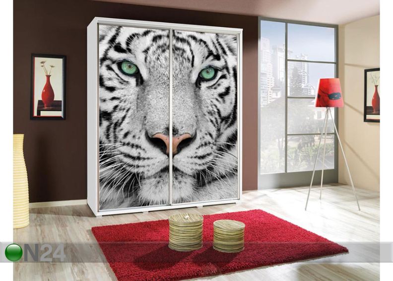 Vaatekaappi liukuovilla Penelopa 155 cm grafiikalla kuvasuurennos