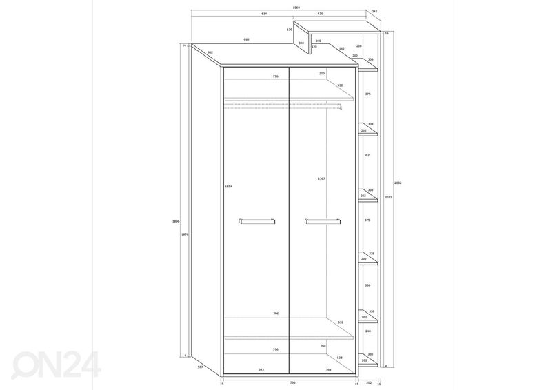 Vaatekaappi Macroom 105 cm kuvasuurennos