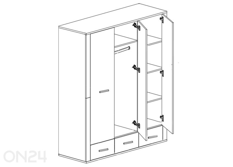 Vaatekaappi peilillä Gress kuvasuurennos