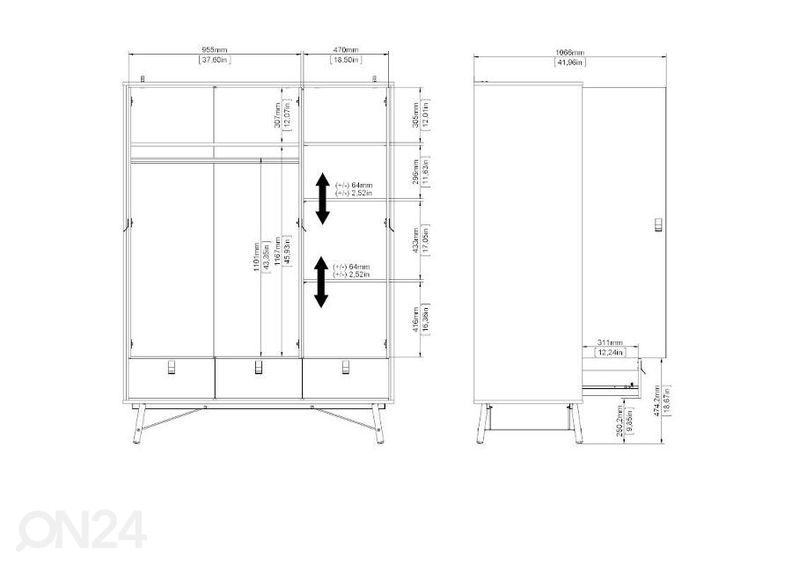 Vaatekaappi Ry 150 cm kuvasuurennos